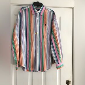 Ralph Lauren  90’s Vintage Classic fit striped button down men’s shirt LG
